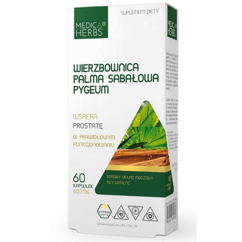 Medica Herbs Wierzbownica, palma sabałowa, pygeum 60kaps.