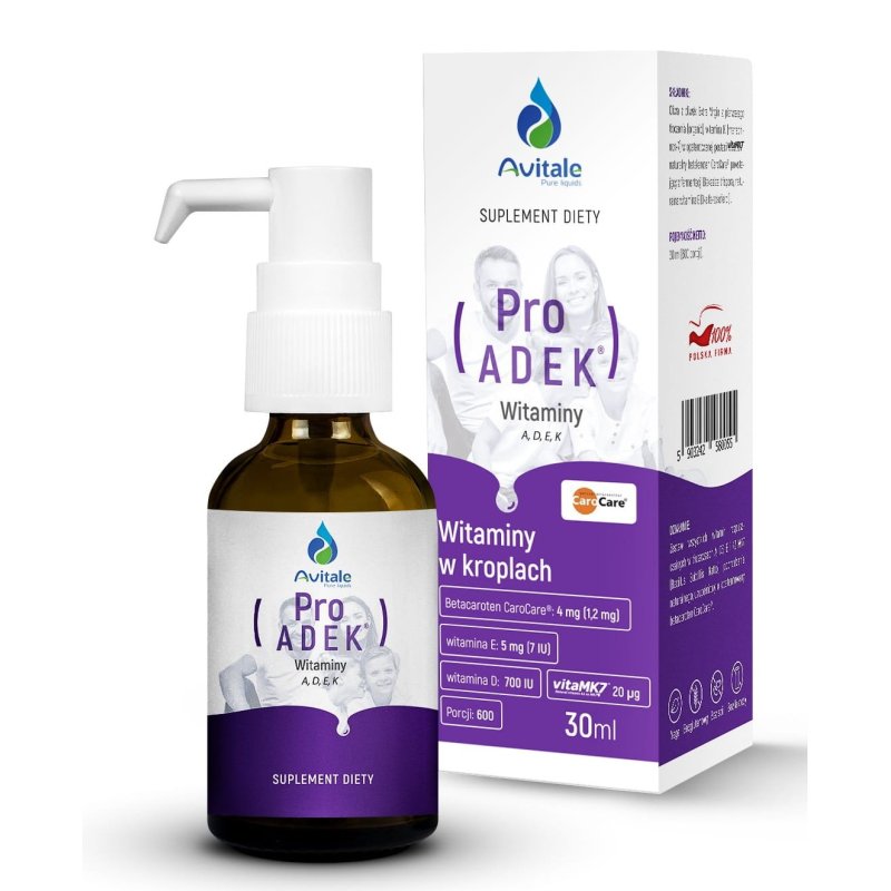 Witaminy ProADEK® 600kropli 30ml Avitale Aliness