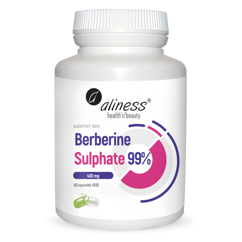 Berberine Sulphate (berberyna) 99% 400mg 60kapsułek Aliness