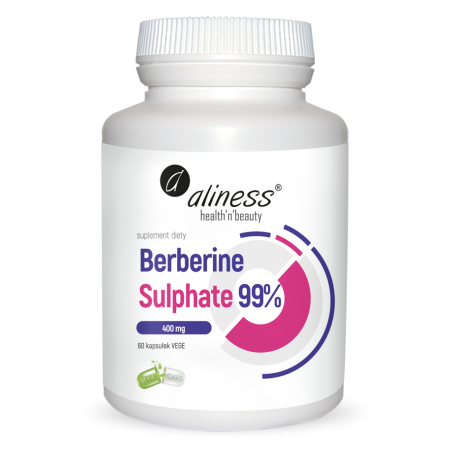 Berberine Sulphate (berberyna) 99% 400mg 60kapsułek Aliness
