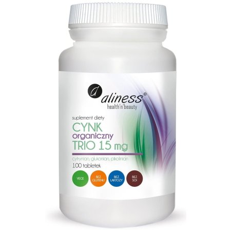 Cynk Organiczny Trio 15mg 100tabletek Aliness