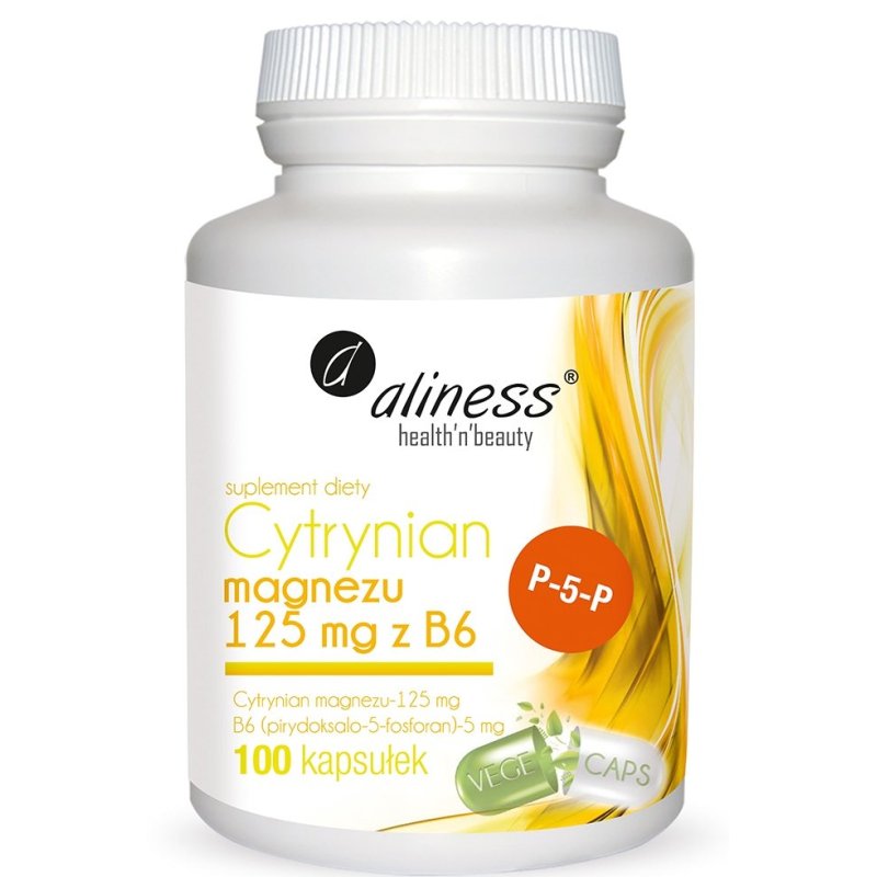 Cytrynian Magnezu 125mg z B6 100kapsułek Aliness