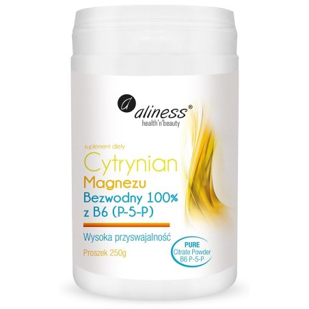 Cytrynian Magnezu z B6 proszek 250g Aliness