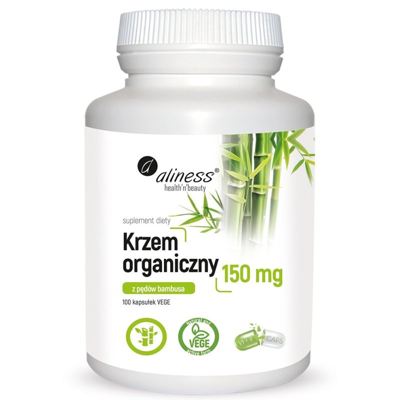 Krzem organiczny z pędów bambusa 150mg 100kapsułek Aliness