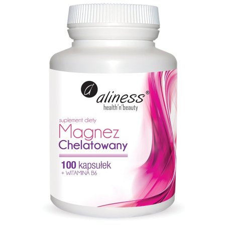 Magnez chelatowany z witaminą B6 100kapsułek Aliness
