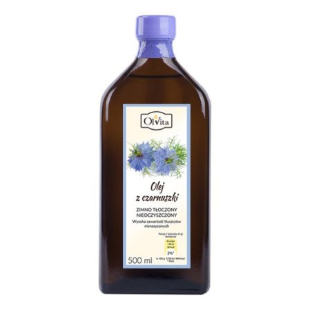 Olej z czarnuszki zimno tłoczony, nieoczyszczony 100ml Olvita