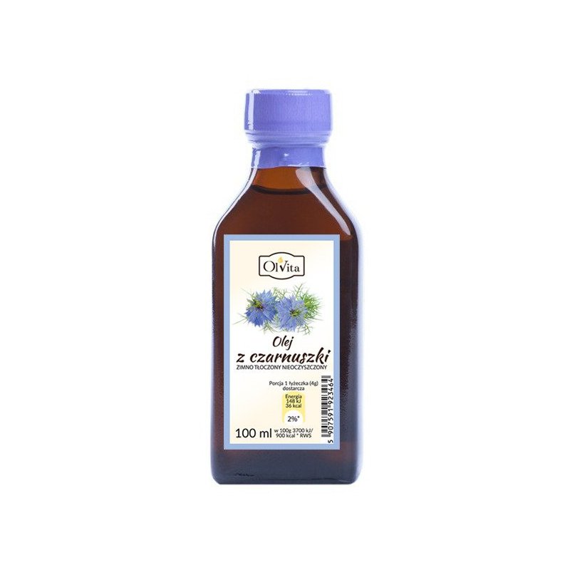 Olej z czarnuszki zimno tłoczony, nieoczyszczony 100ml Olvita