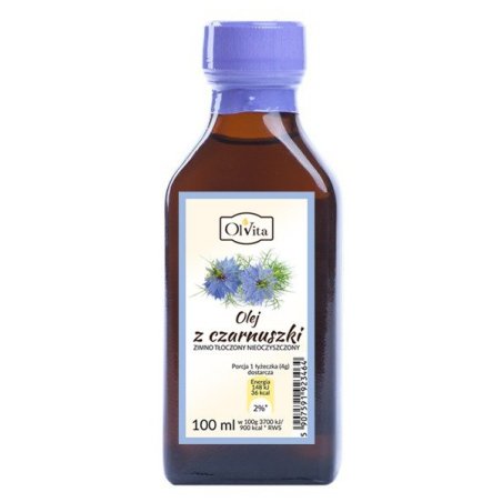 Olej z czarnuszki zimno tłoczony, nieoczyszczony 100ml Olvita
