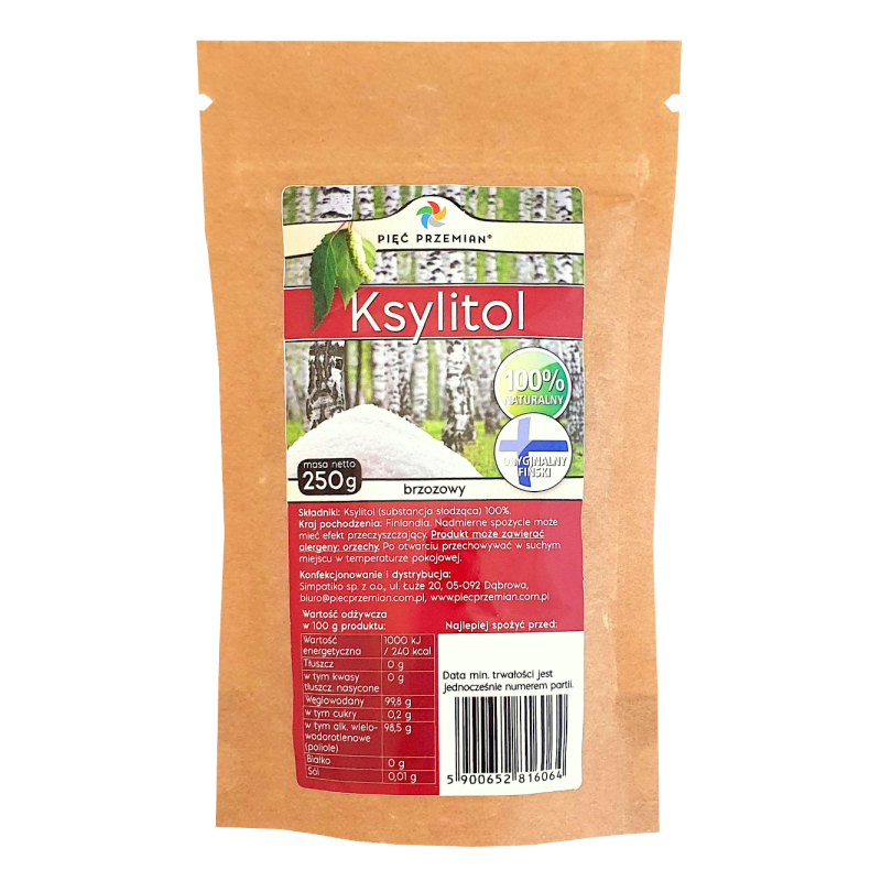Ksylitol – cukier brzozowy 250g Pięć Przemian
