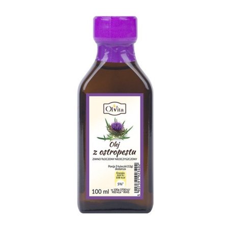 Olej z ostropestu zimno tłoczony, nieoczyszczony 100ml Olvita