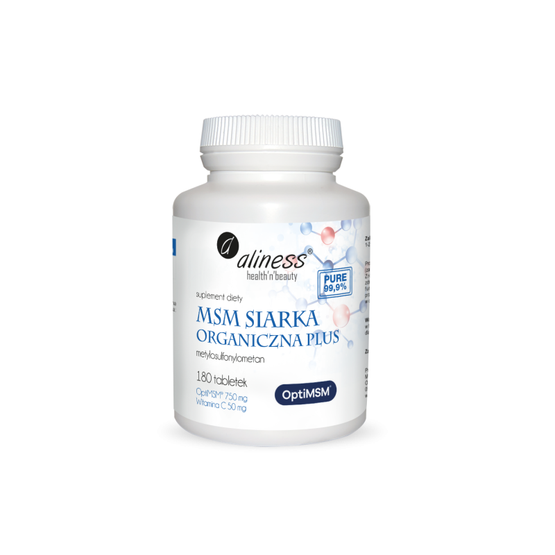 MSM Siarka Organiczna PLUS 180tabletek Aliness