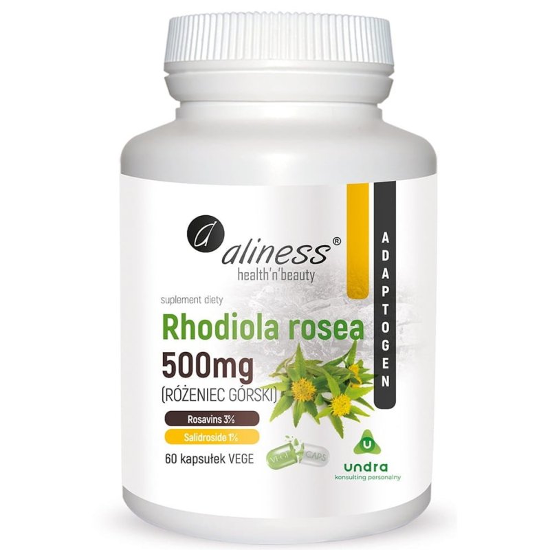 Różeniec górski (Rhodiola rosea) 500mg 60kapsułek Aliness