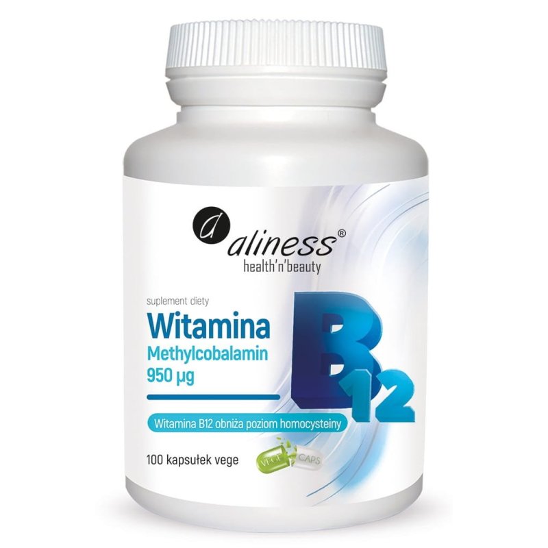 Witamina B12 (methylcobalamin 950µg) 100kapsułek Aliness