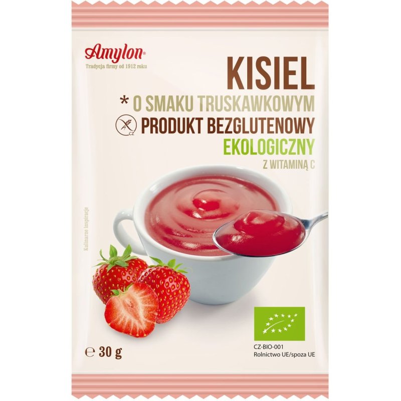Kisiel o smaku truskawkowym bezglutenowy BIO 30g Amylon