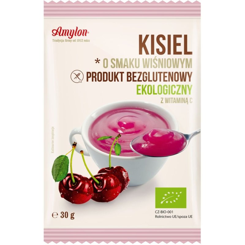 Kisiel o smaku wiśniowym bezglutenowy BIO 30g Amylon