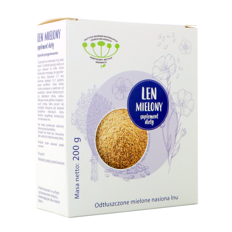 Instytut WNiRZ Len mielony odtłuszczony złoty 200g