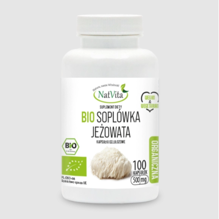 NatVita Soplówka jeżowata bio 500mg 100kaps.