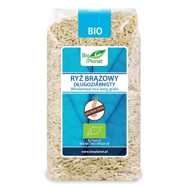 Bio Planet Ryż brązowy długoziarnisty bezglutenowy bio 500g