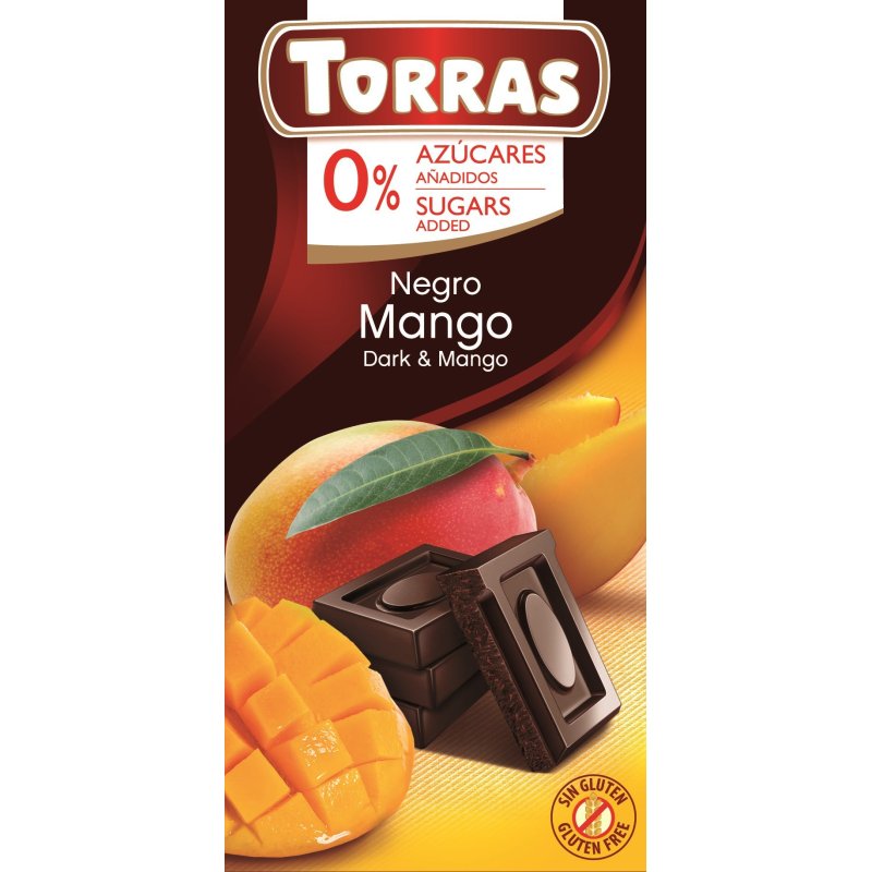 Czekolada gorzka z mango bez dodatku cukru 75g Torras