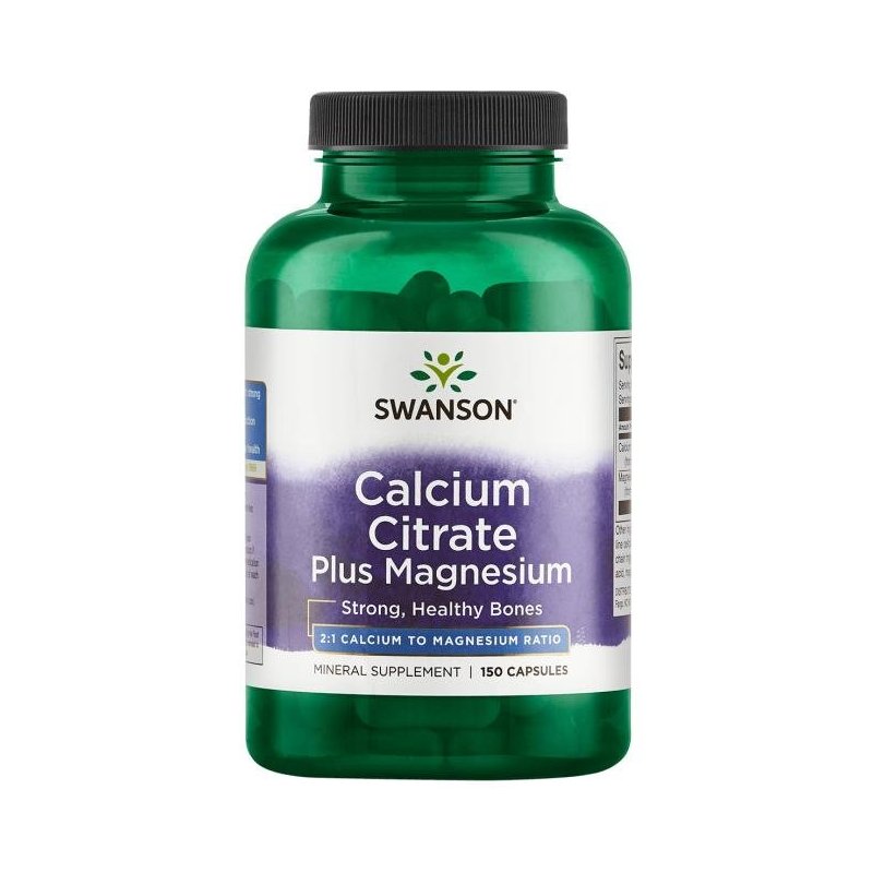 Swanson Calcium Citrate+Magnesium (cytrynian wapnia i magnezu) 150kaps.