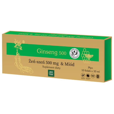 Ginseng Poland Ginseng 500 żeń-szeń+miód 10fiolek