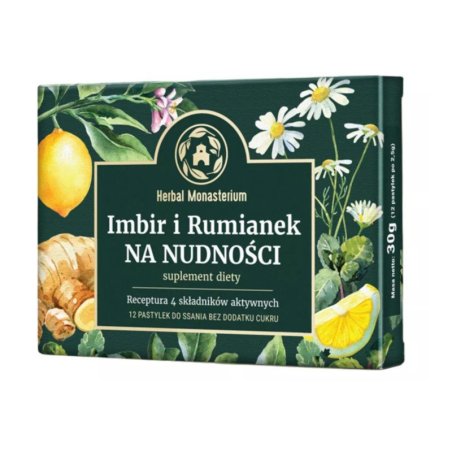 Herbal Monasterium Imbir i Rumianek na nudności 12past.