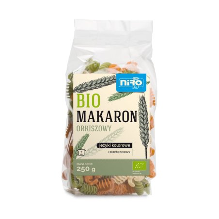 Makaron orkiszowy jeżyki kolorowe BIO 250g Niro