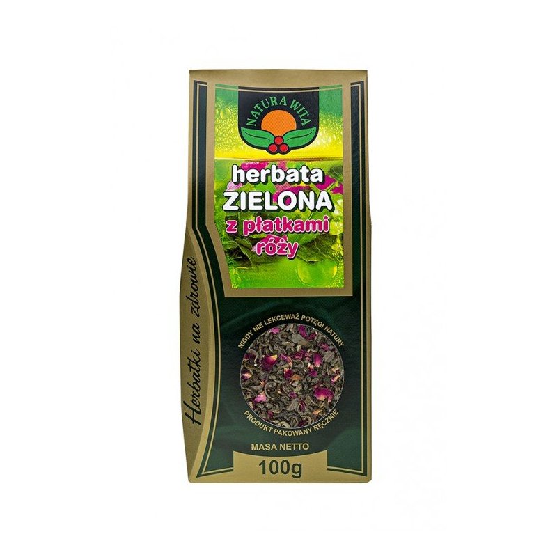 Herbata zielona z płatkami róży 100g Natura Wita