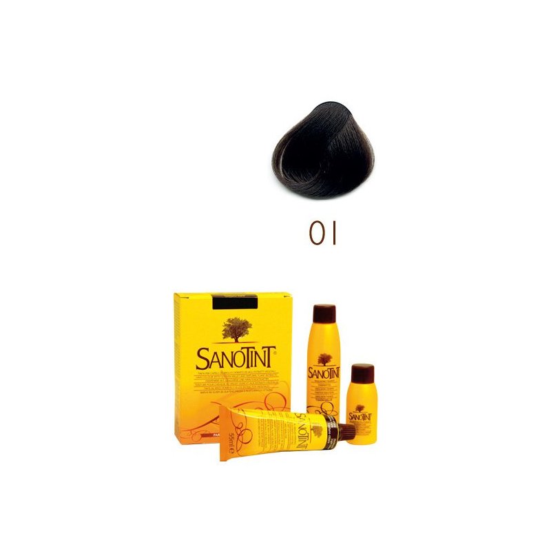 Farba do włosów Sanotint Classic – 01 BLACK (czarny)