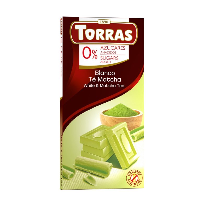 Torras Czekolada biała z herbatą matcha 75g