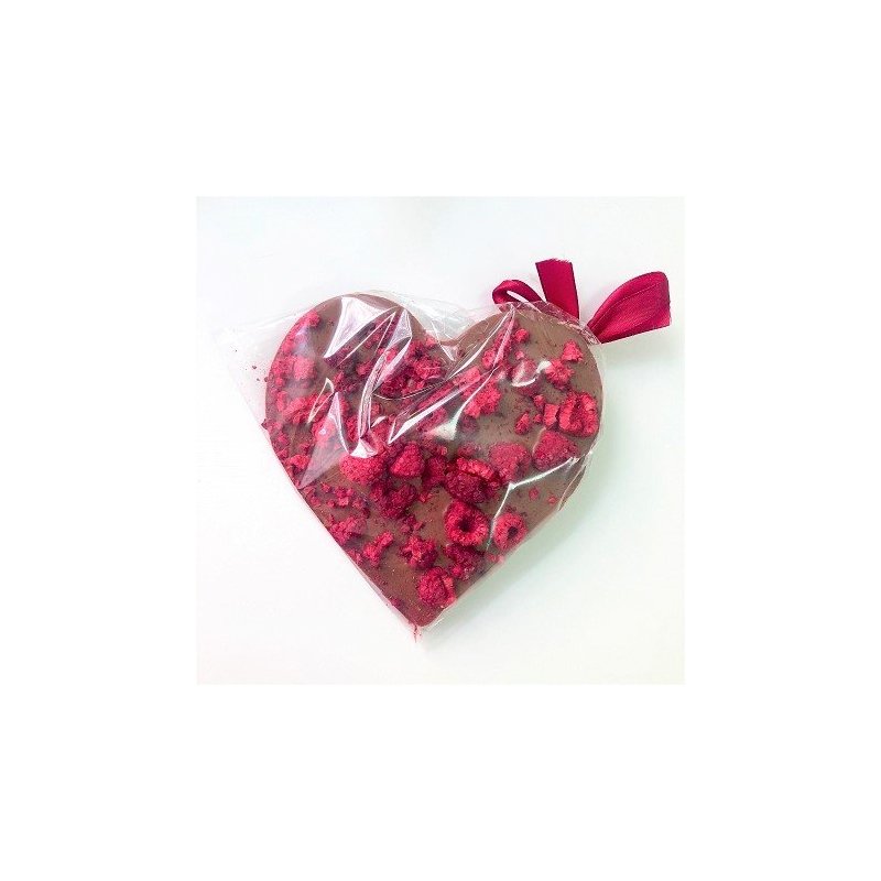 Santini Czekolada serce mleczna z liofilizowanymi malinami 80g