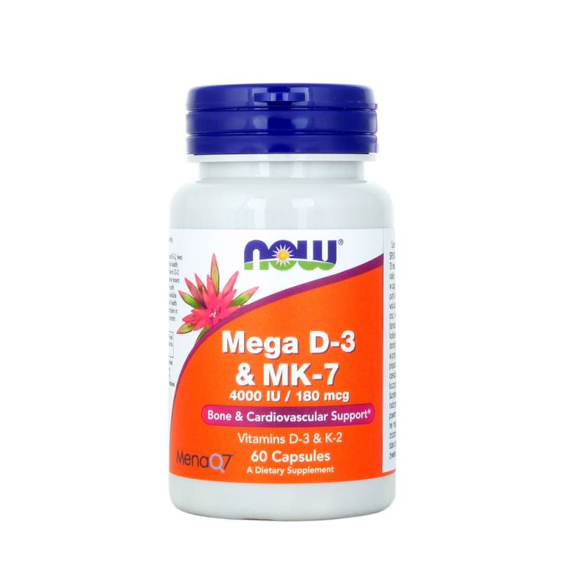 Now Foods Mega D3&K2MK7 (4000IU, 180mcg) 60kaps.