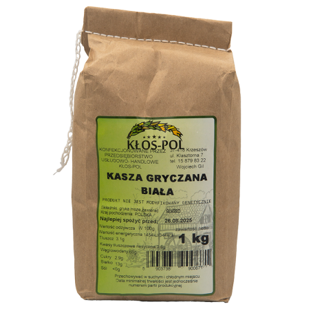 Kasza gryczana niepalona biała 1kg Kłos-Pol