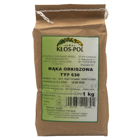 Mąka orkiszowa biała typ 630 1kg Kłos-Pol