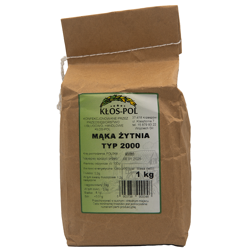 Mąka żytnia typ 2000 1kg Kłos-Pol