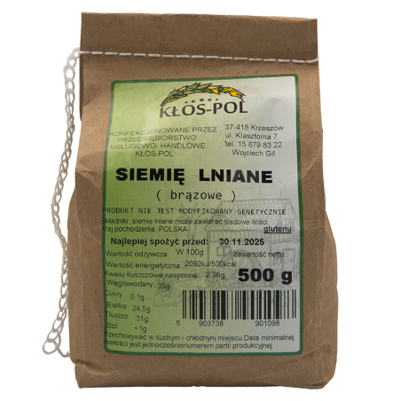 Siemię lniane (len) mielone 500g Kłos-Pol