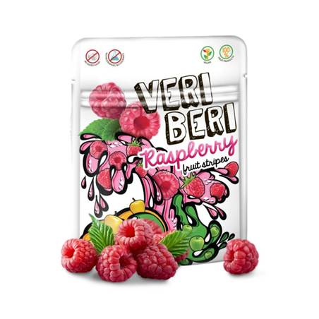Veri Beri Żelki paski malinowe bez cukru i bezglutenowe 50g