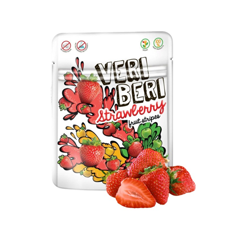 Veri Beri Żelki paski truskawka bez cukru i bezglutenowe 50g