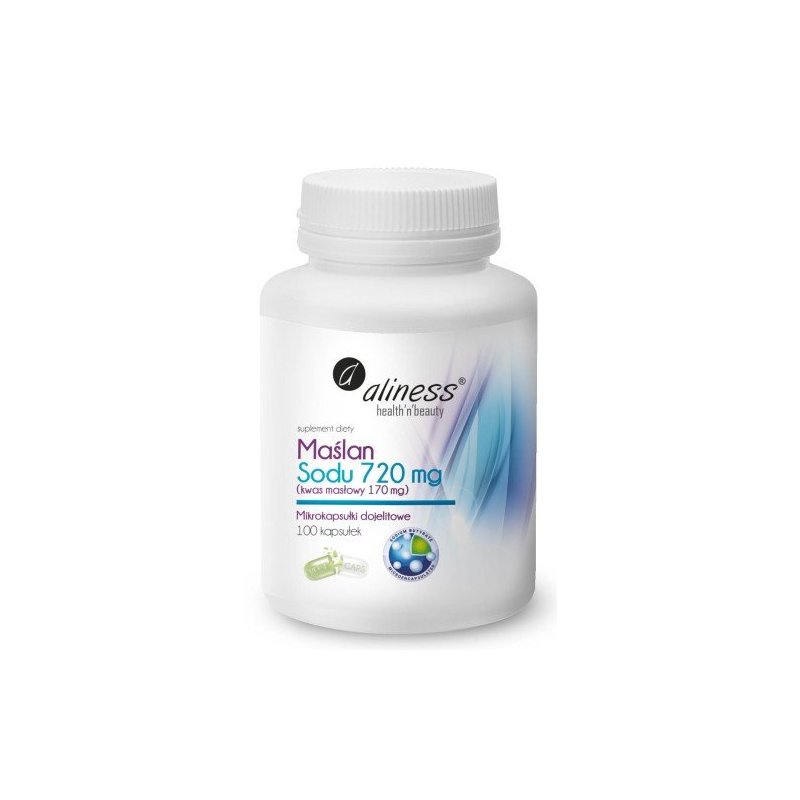 Maślan sodu 550mg (kwas masłowy 170mg) 100kapsułek Aliness