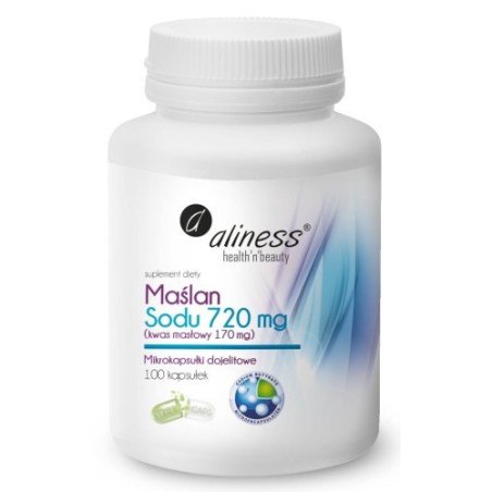Maślan sodu 550mg (kwas masłowy 170mg) 100kapsułek Aliness