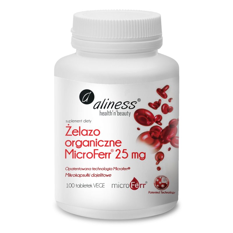 Aliness Żelazo organiczne MicroFerr® 25mg 100tabl.