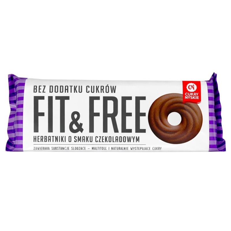 Cukry Nyskie Fit&free Herbatniki czekoladowe bez cukru 120g