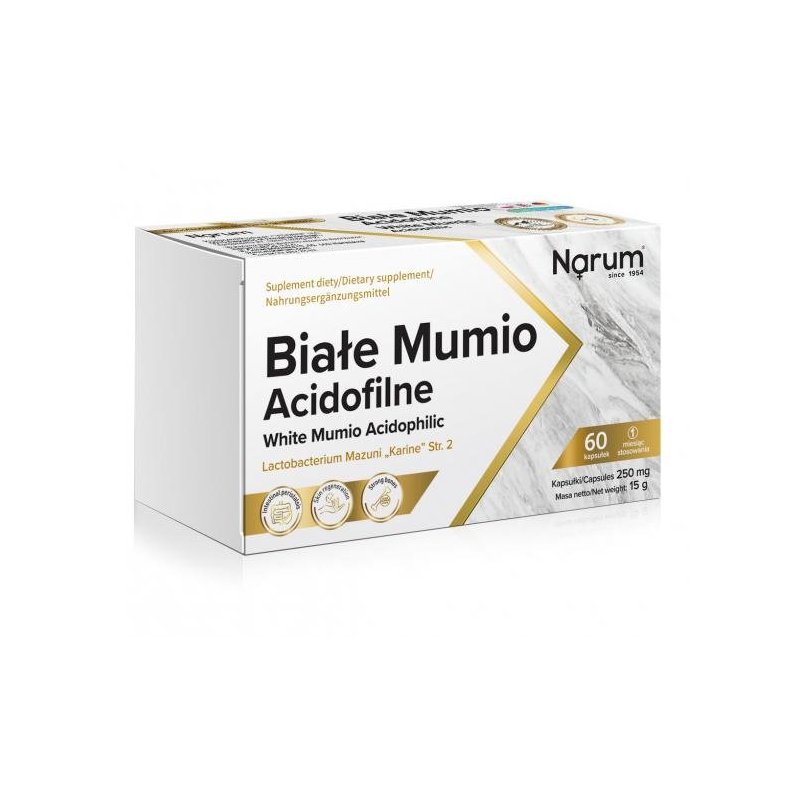 Narum Białe mumio acidofilne 250mg 30kaps.