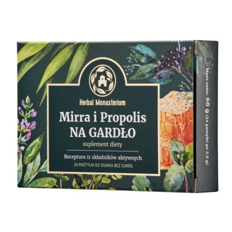 Herbal Monasterium Mirra i propolis na gardło 24past.