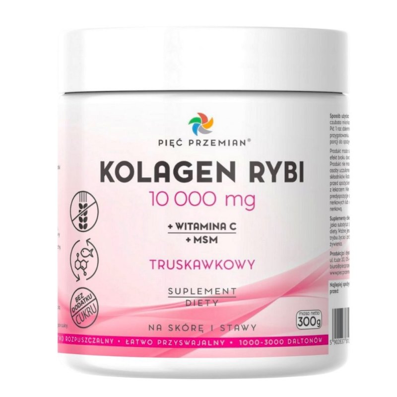 Pięć Przemian Kolagen rybi truskawkowy 300g