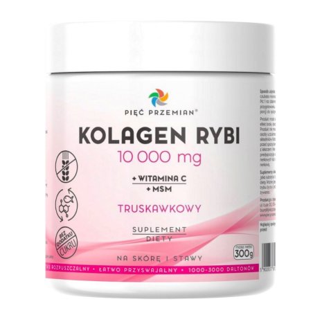 Pięć Przemian Kolagen rybi truskawkowy 300g