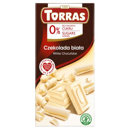 Torras Czekolada biała bez dodatku cukru 75g