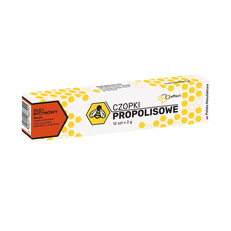 CBD Effect Czopki propolisowe z olejem rycynowym 12 szt.
