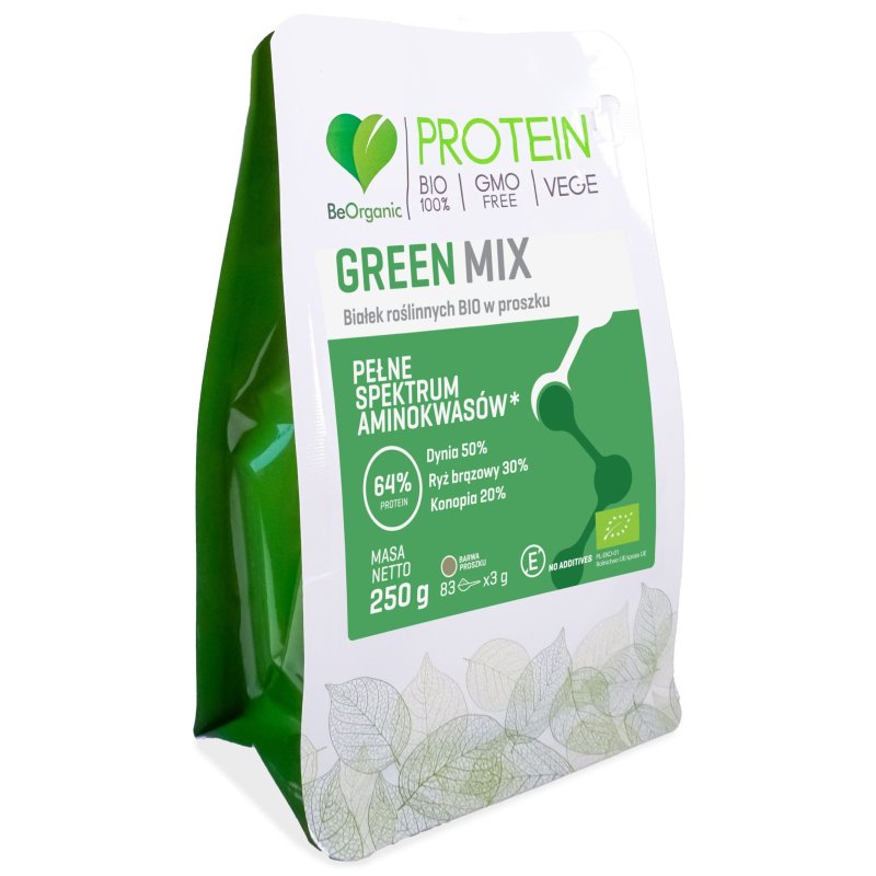 Aliness BeOrganic Green MIX białek roślinnych BIO 250g