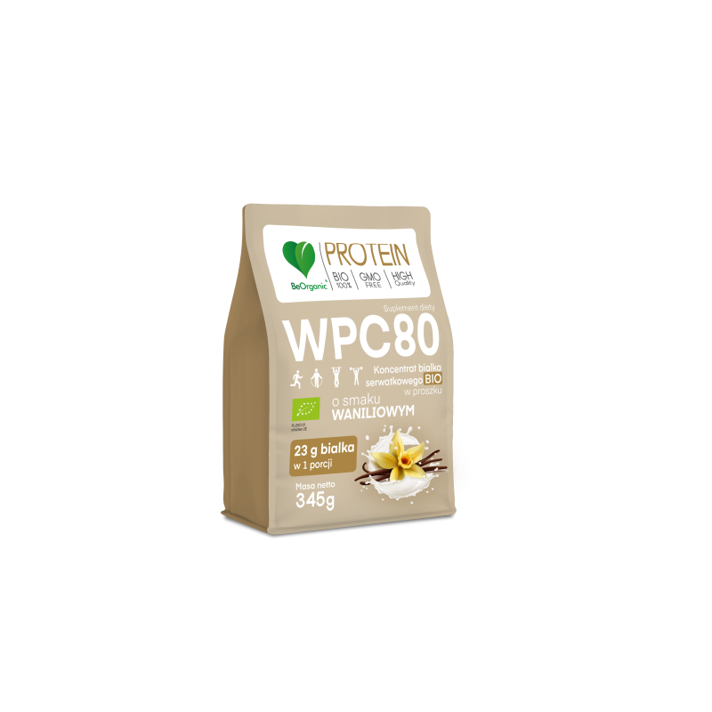 Aliness BeOrganic Białko serwatkowe WPC 80 Wanilia BIO 345g